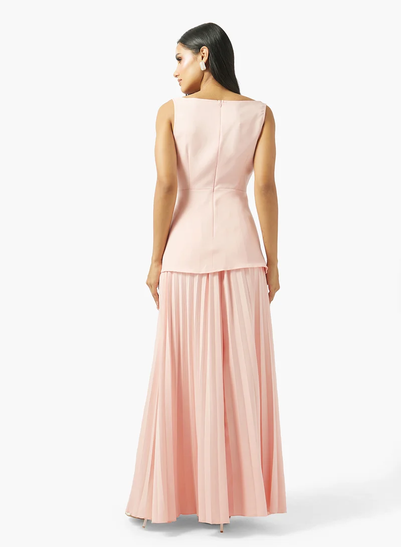 Ginger Drop Waist Longline Top and Pleat Skirt Set